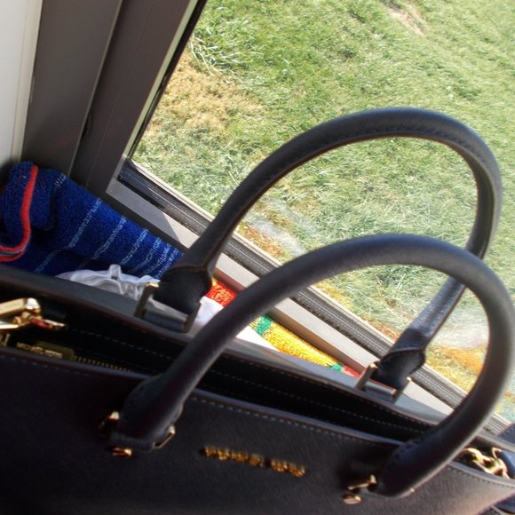 Michael Kors Navy Blue Saffiano Leather Handbag - Picture 13 of 14